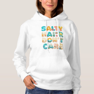 Pull À Capuche Cheveux salés - Gras Vibes de plage Graphique