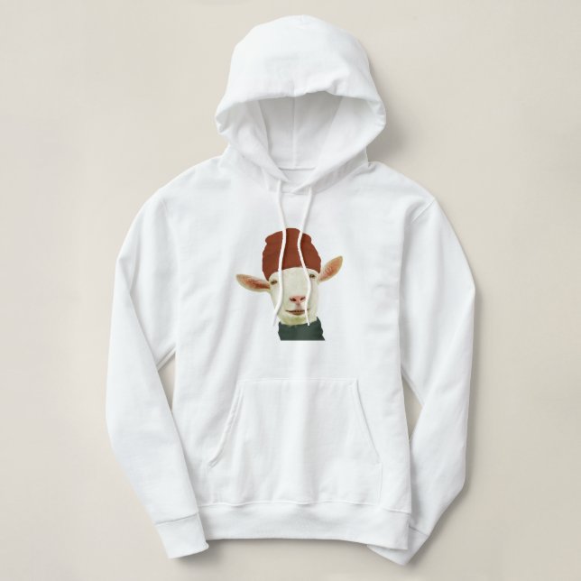 Pull À Capuche Chèvre d'hiver très agréable avec Casquette Beanie (Design devant)