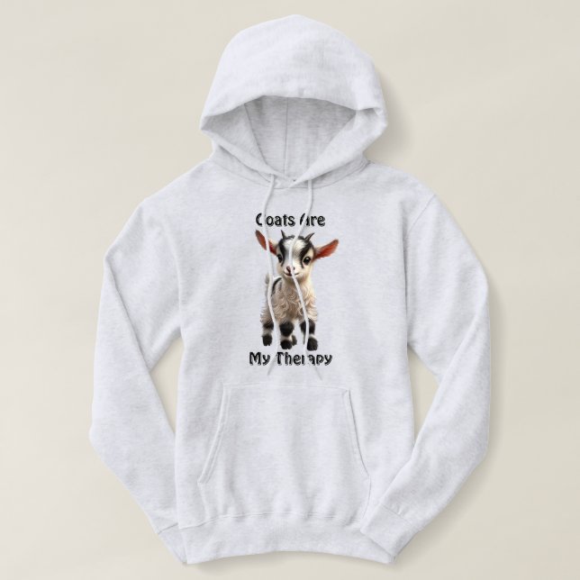 Pull À Capuche Chevreau à la fourrure duveteuse et à l'expression (Design devant)