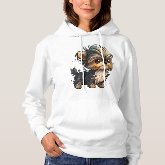 Pull À Capuche Chibi Yorkshire Terrier (Devant)