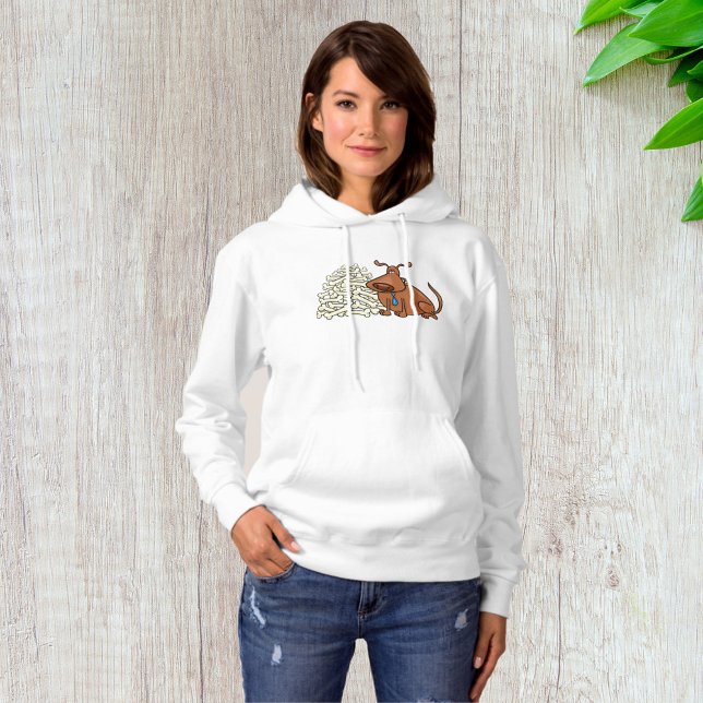 Pull À Capuche Chien Brown avec Pile d'os Joli animal (Créateur téléchargé)