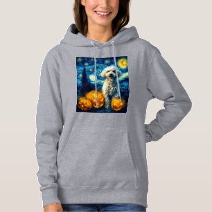 Pull À Capuche Chien Caniche Mignon Halloween Jack O Lantern Citr