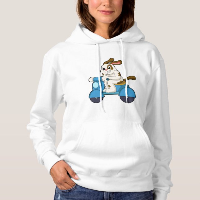 Pull À Capuche Chien comme Biker avec Scooter.PNG (Devant)