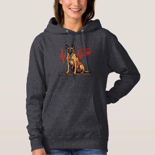 Pull À Capuche Chien de berger belge Battement de coeur Patte Coe