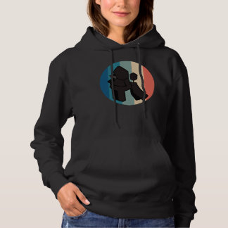 Pull À Capuche Chien de caniche noir Vintage rétro détendu