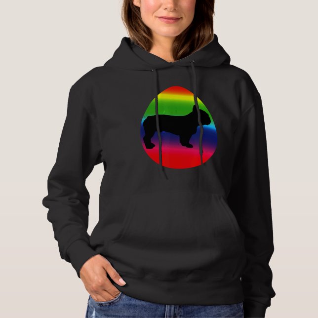 Pull À Capuche Chien de Pâques oeufs Arc-en-ciel Pâques (Devant)