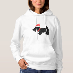 Pull À Capuche Chien écossais de Noël
