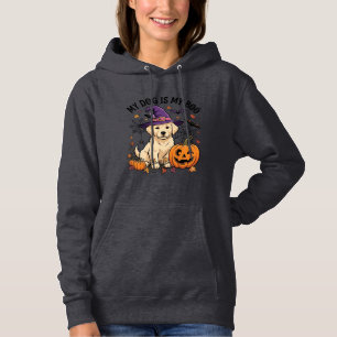 Pull À Capuche Chien est Boo Halloween Sorcière Chiot Citrouille_