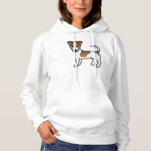 Pull À Capuche Chien Jack Russell Terrier à poil lisse blanc et f