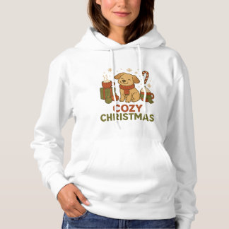 Pull À Capuche Chien mignon en tenue de Noël avec un Noël cosy