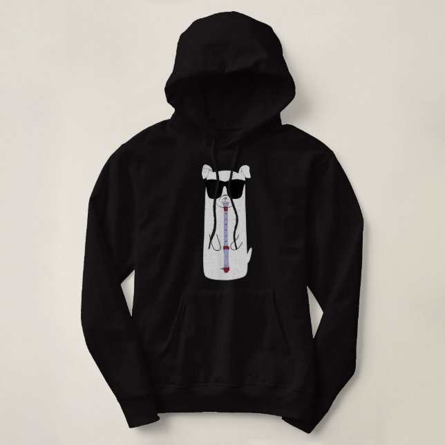 Pull À Capuche Chien portant des lunettes de soleil Jouer Clarine (Design devant)