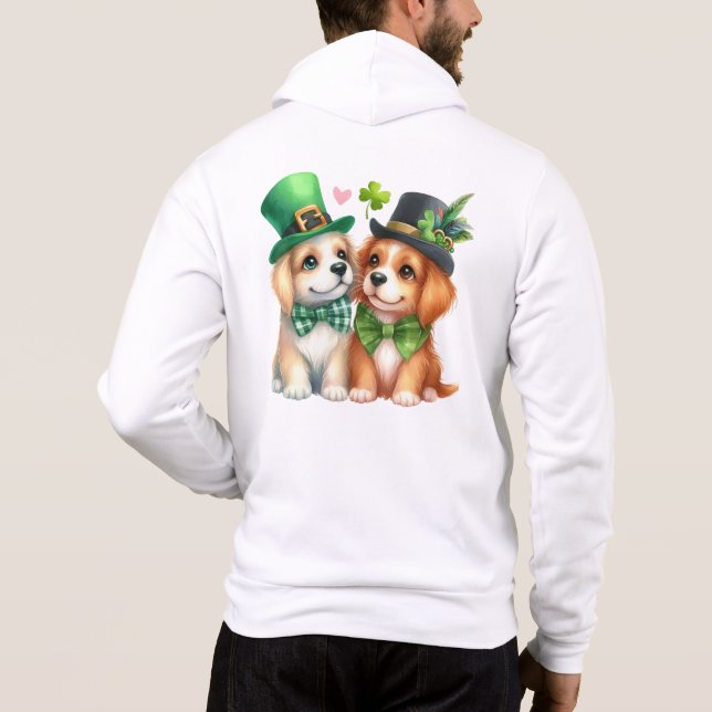 Pull À Capuche Chiens mignons design pour la Saint-Patrick-67538 (Dos)