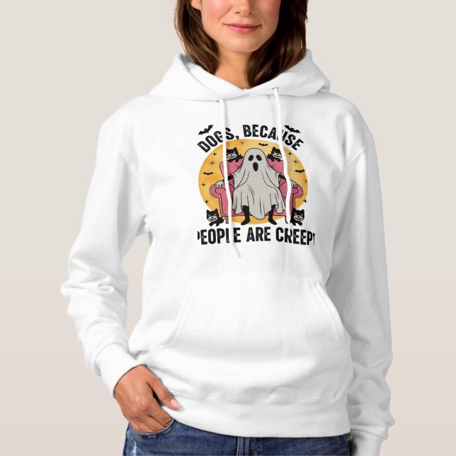 Pull À Capuche Chiens Parce Que Les Gens Sont Flippants (Devant)