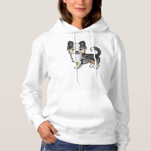 Pull À Capuche Chihuahua à poil long Blue Merle Chien de dessin a