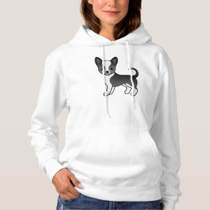 Pull À Capuche Chihuahua de dessin animé à poil lisse noir et bla