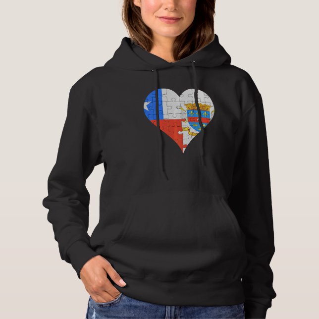 Pull À Capuche Chilien St Barts Drapeau Coeur (Devant)