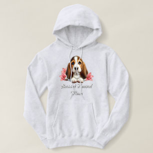 Pull À Capuche Chiot Basset Hound avec des fleurs