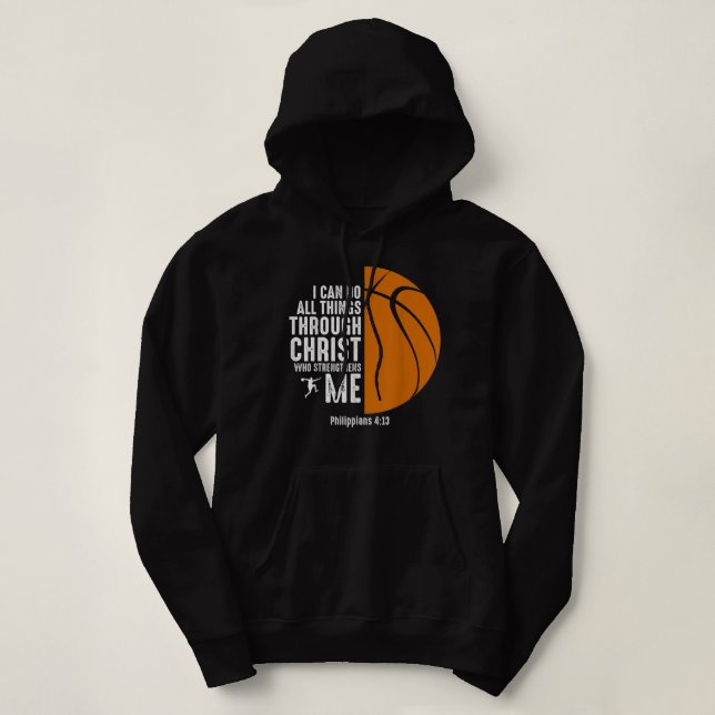 Pull À Capuche Christian Basketball Religieux Inspirational Baske (Design devant)