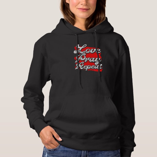 Pull À Capuche Christianisme Amour Priez Répétez Chrétien (Devant)