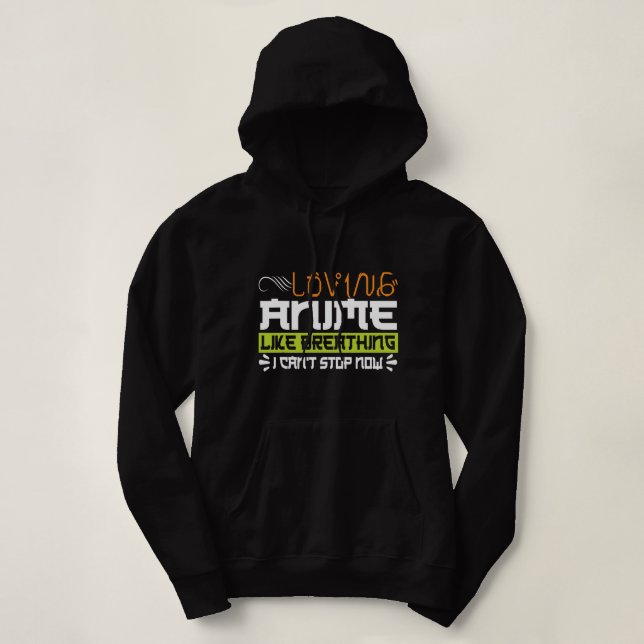 Pull À Capuche Citation Anime Drôle Aimer Anime Est Comme Respire (Design devant)