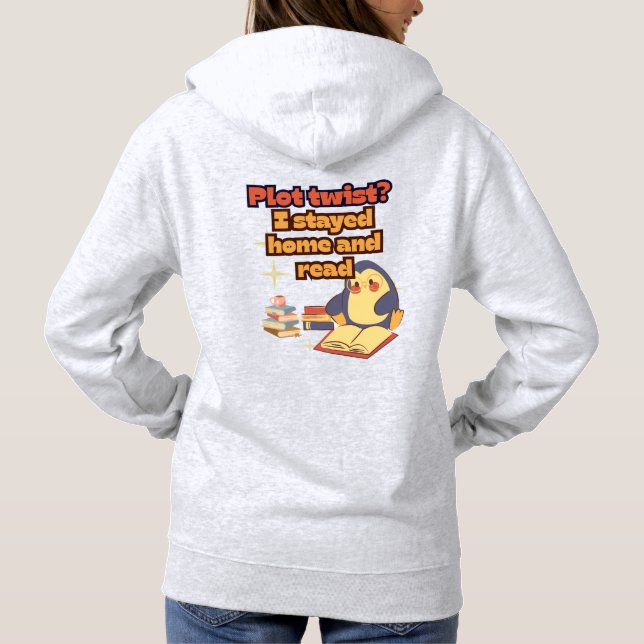 Pull À Capuche Citation de livre sur un pingouin mignon  (Dos)