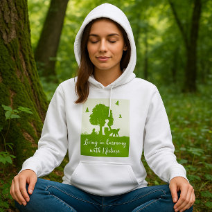 Pull À Capuche Citation écologique Vivre en harmonie avec la natu