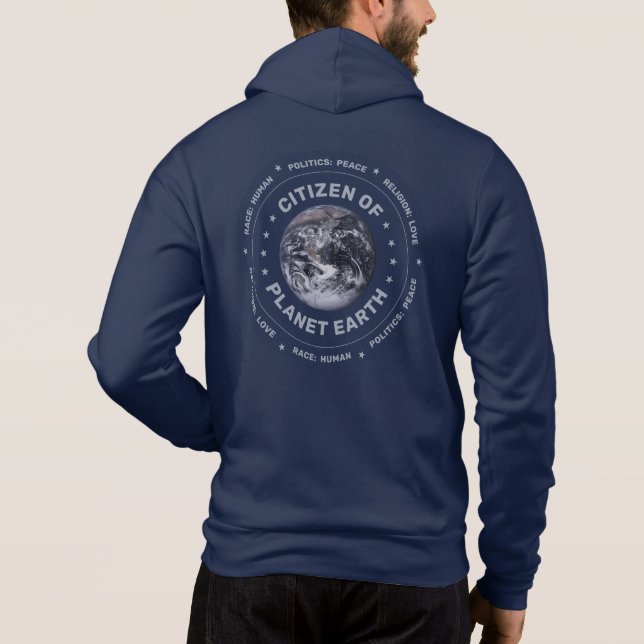Pull À Capuche Citoyen de la planète Terre (Dos)