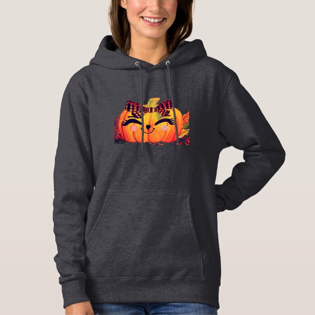 PULL À CAPUCHE CITROUILLE D'HALLOWEEN MS. JOLIE   (Devant)