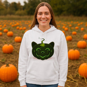 Pull À Capuche Citrouille d'Halloween vert