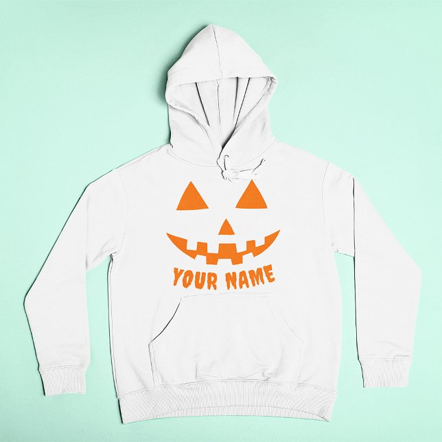 Pull À Capuche Citrouille orange personnalisée Halloween Votre no (Créateur téléchargé)