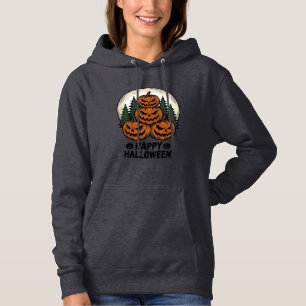 Pull À Capuche Citrouille Vintage Halloween Jack O Lanterne Fores