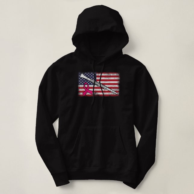 Pull À Capuche Clarinet American Drapeau Sensibilisation au cance (Design devant)