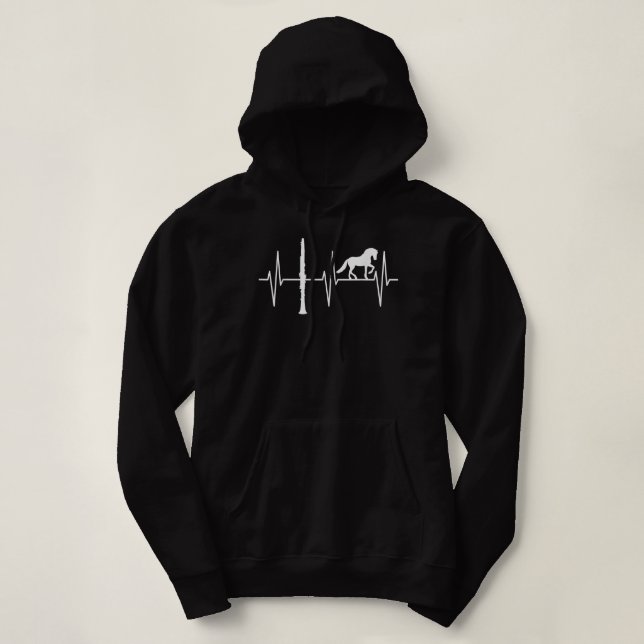 Pull À Capuche Clarinet Funny Horse Lover Clarinet Pl (Design devant)