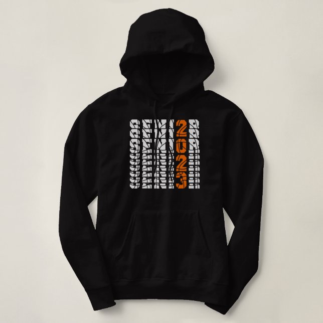 Pull À Capuche Classe De Basketball Diplômé 2023 Senio (Design devant)