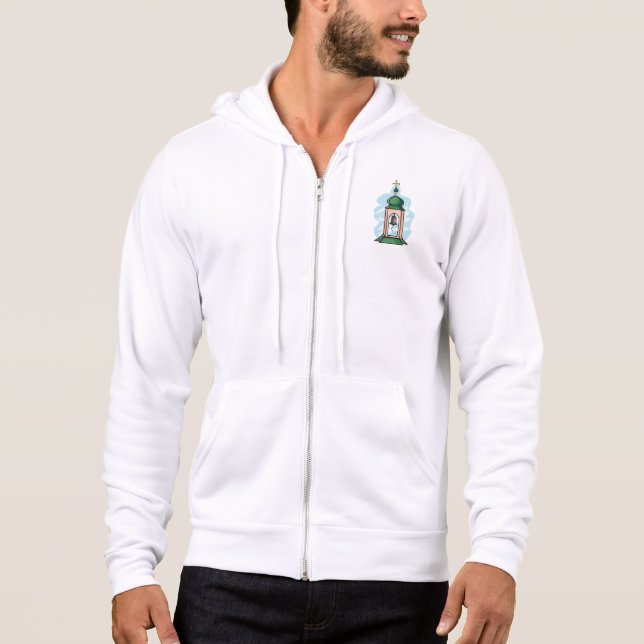 Pull À Capuche Clocher de l'église orthodoxe rustique (Devant)