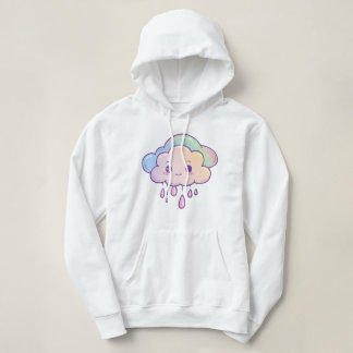 Pull À Capuche Cloud Kawaii mignon avec des couleurs arc-en-ciel 