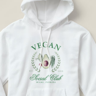 Pull À Capuche Club Social Végétalien Personnalisé Lieu & Année