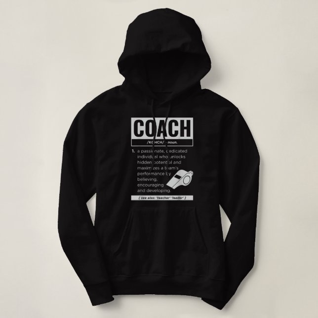 Pull À Capuche Coach Définition Jeux de sport Trainer Coaching Fu (Design devant)