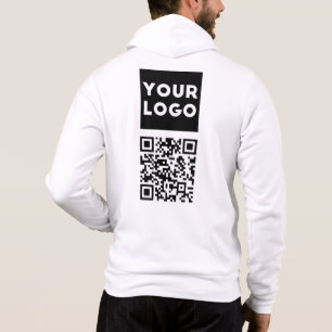 Pull À Capuche Code QR modifiable & Votre logo ou image d'entrepr