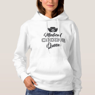 Pull À Capuche Coder Médicale Queen Coding ICD Programmer Cadeau