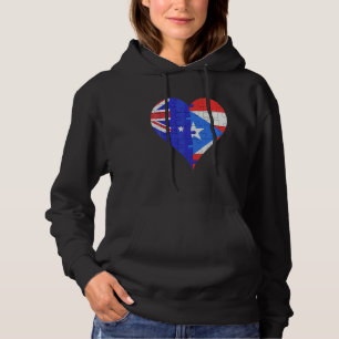Pull À Capuche Coeur drapeau australien portoricain