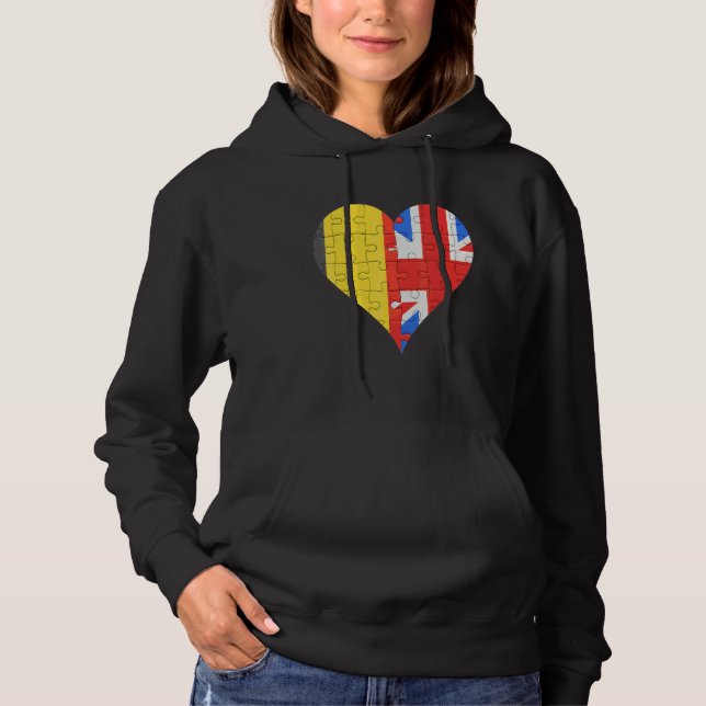 Pull À Capuche Coeur du drapeau britannique (Devant)