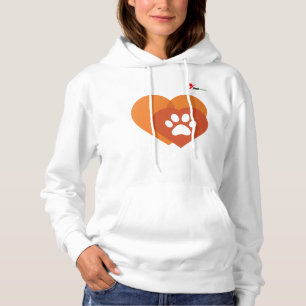 Pull À Capuche Cœur Empreinte de Patte Minimaliste    Moderne 