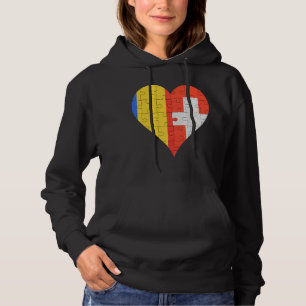 Pull À Capuche Coeur roumain du drapeau suisse