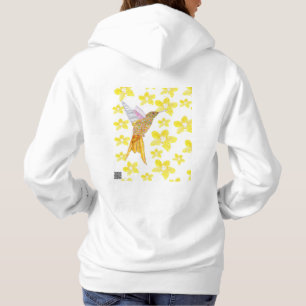 Pull À Capuche Colibri floral jaune