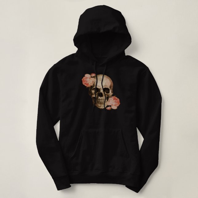 Pull À Capuche Collage du crâne Rosa vintage (Design devant)