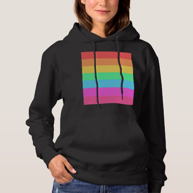 Pull À Capuche Conception de bandes de couleurs arc-en-ciel paste (Devant)