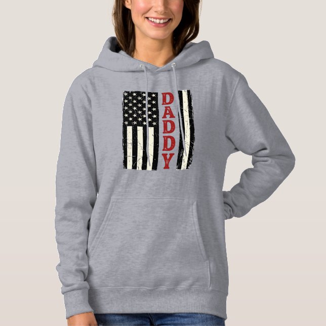 Pull À Capuche Conception de chemise de drapeau américain Distres (Devant)