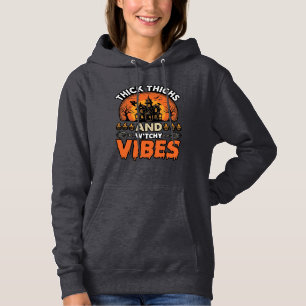 Pull À Capuche Conception de chemise Halloween Thick Thighs Witch