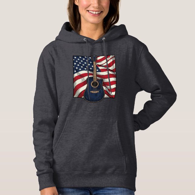 Pull À Capuche Conception de chemise vectorielle drapeau patrioti (Devant)